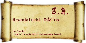 Brandeiszki Mína névjegykártya